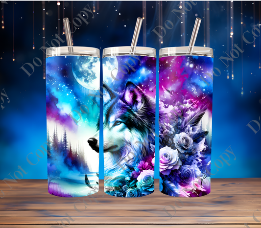 Pastel wolf tumbler