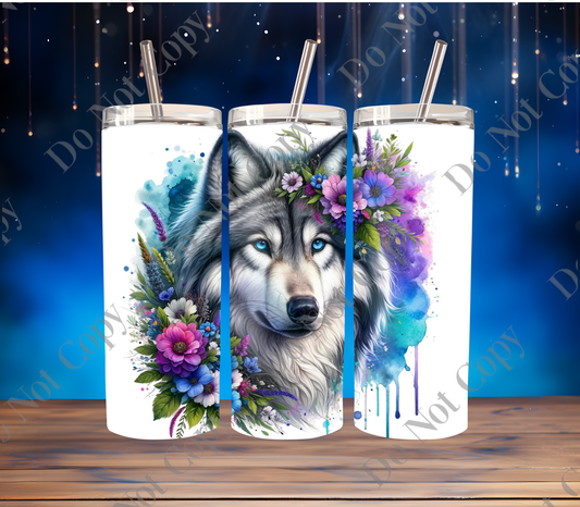 Wolf splash. tumbler