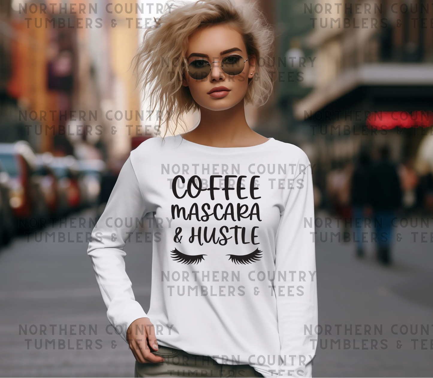 Coffee, mascara, hustle