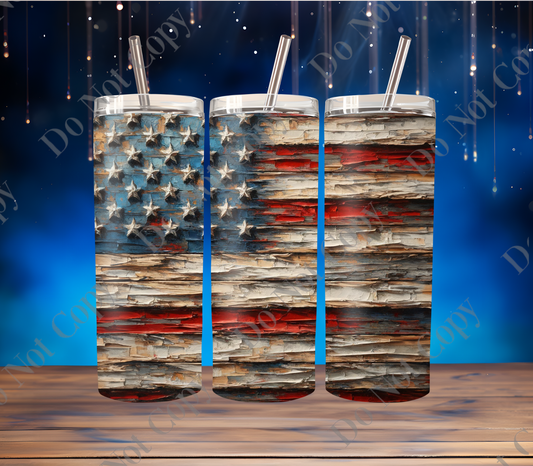 Rustic flag Tumbler