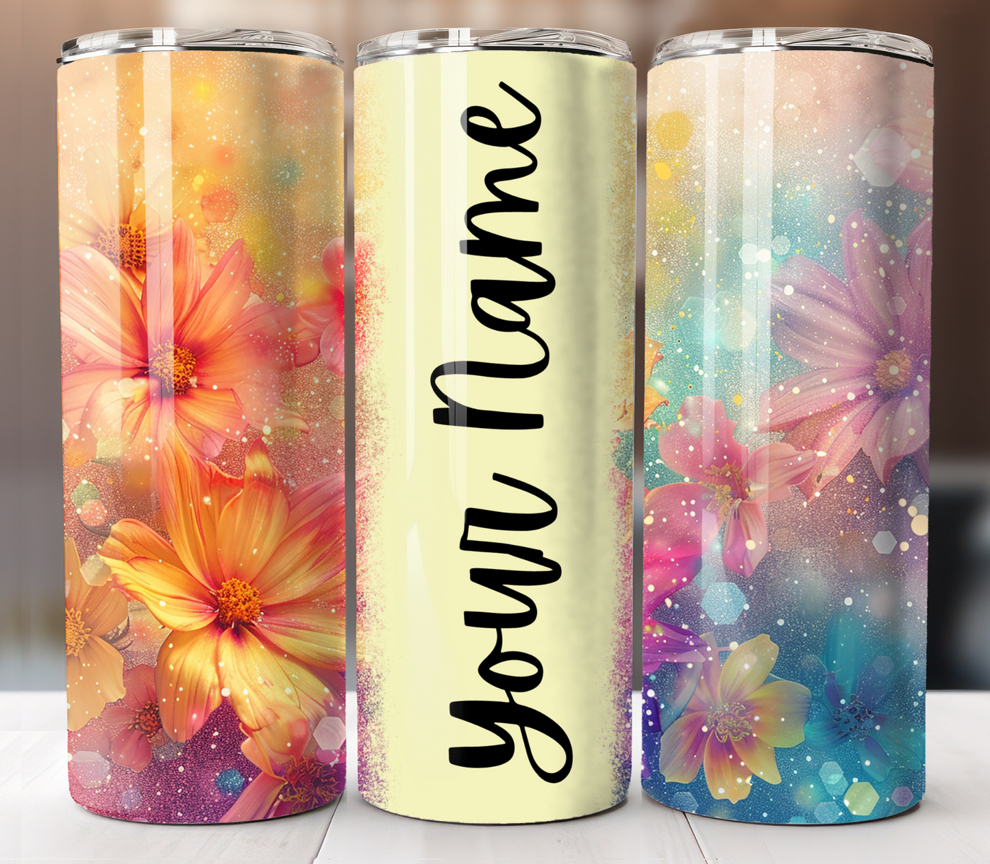 Custom flower tumblers