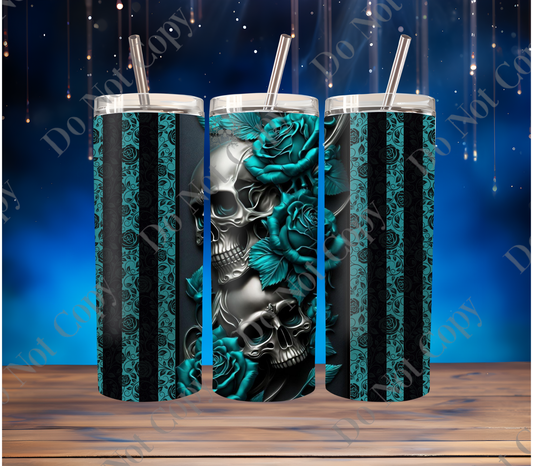 Turquoise skull Tumbler