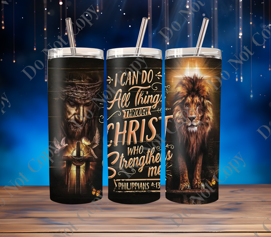 Christ and lion tumbler