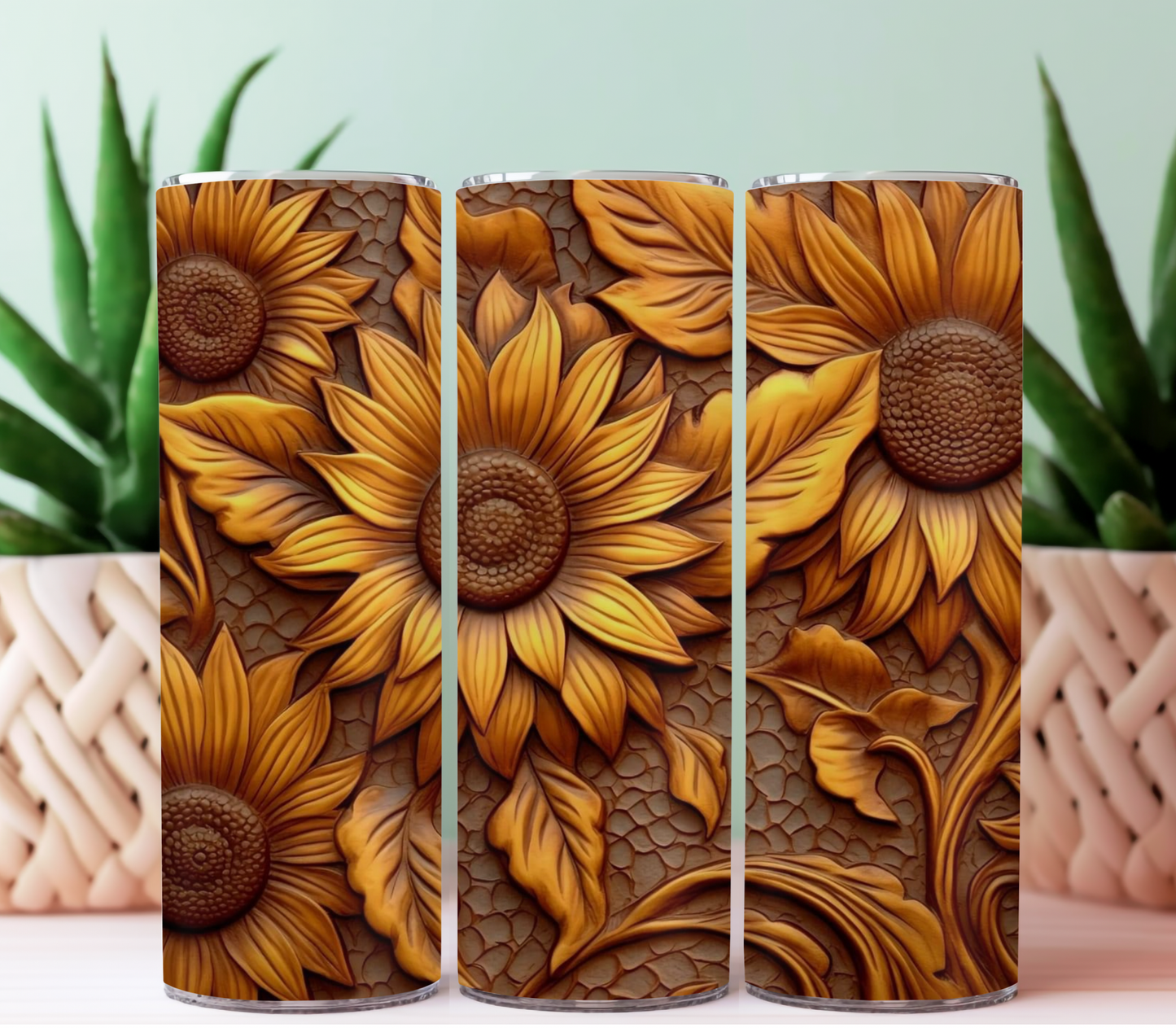 Yellow, rustic  sunflowers Tumbler