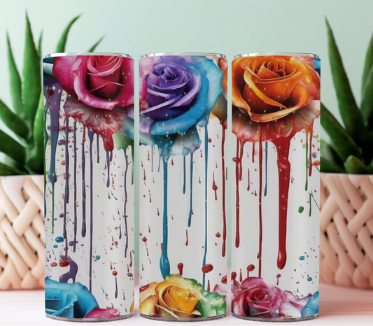 Melting, rainbow roses, ￼Tumbler ￼