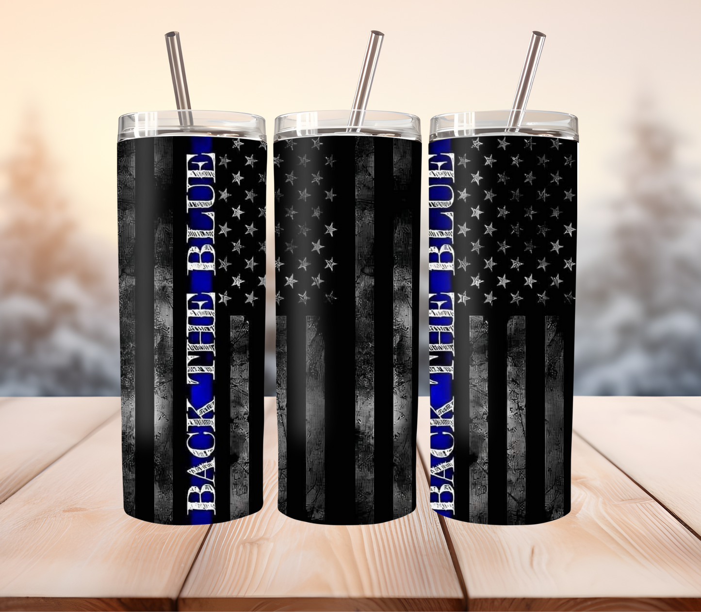 Back the blue tumbler