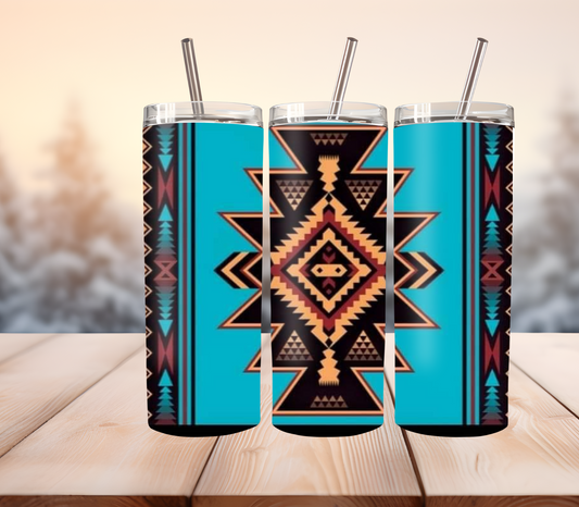 Turquoise western tumbler