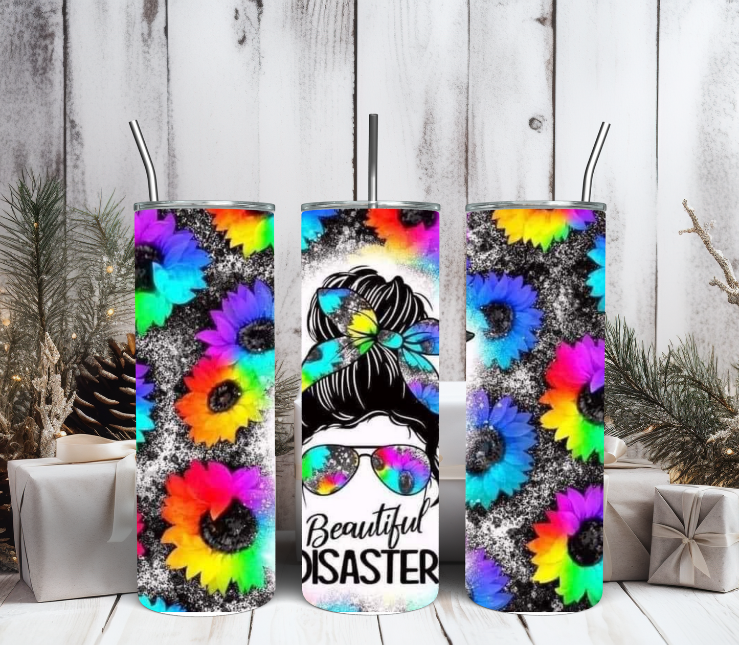 Beautiful disaster tumbler